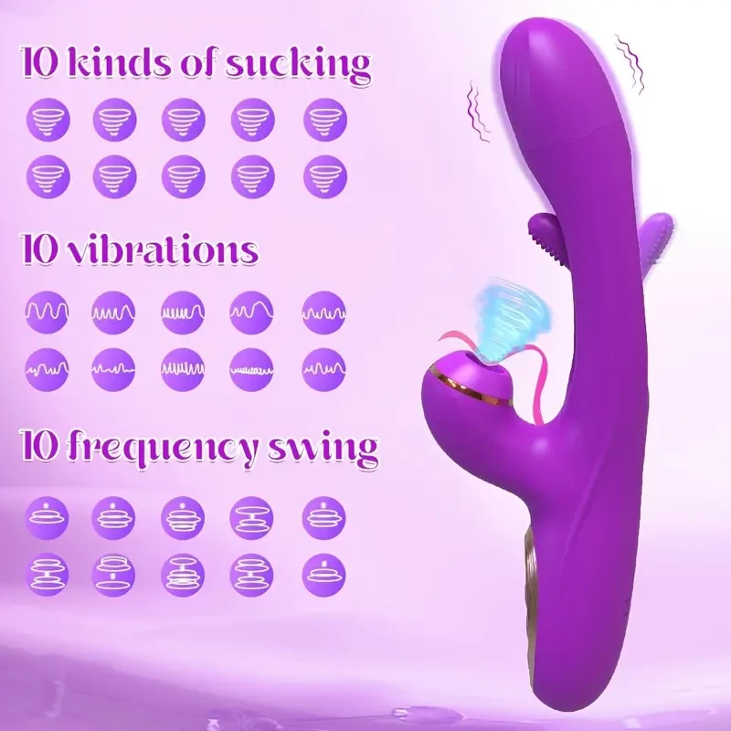 Spot Vibrator Tapping, Suction and Blow Massager, Sex Toys for Women, 10 Frequency Tapping, Vibration, Suction and Blow, Silicone Material, Magnetic Charging, Fully Waterproof, Can Be Used in Bathtub